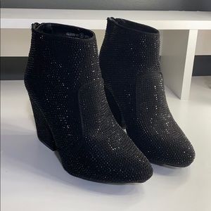 Sparkly Black Booties